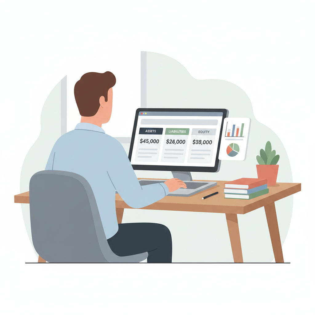 Balance sheet report showing business financial health