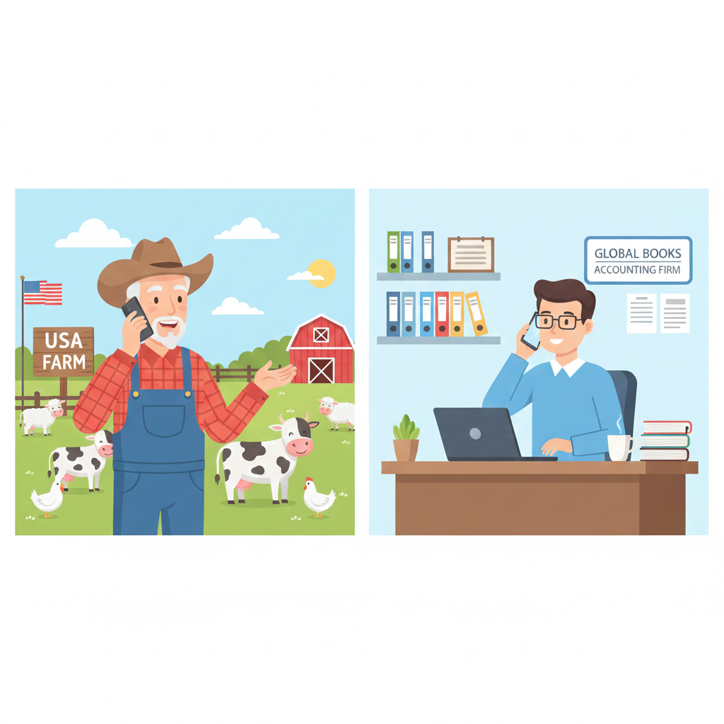 US small business owner saving money using offshore accounting team.