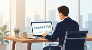 Business leader reviewing cash flow forecast before making layoff decisions